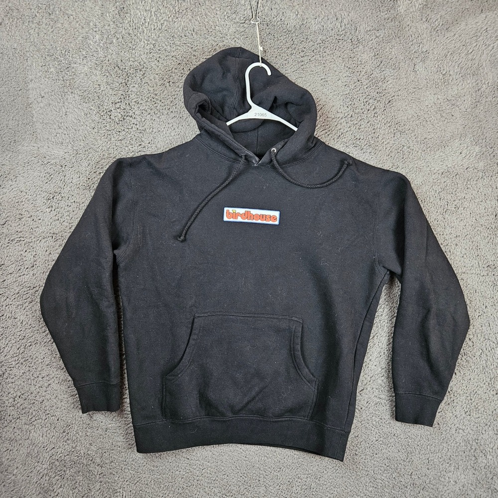 Birdhouse Skateboards Mens Medium Black Graphic Logo Pullover Hoodie Sweatshirt